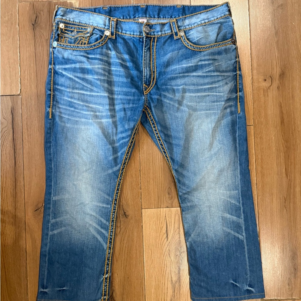 VintageTrue Religions Straight Relaxed Fit Blue Jeans